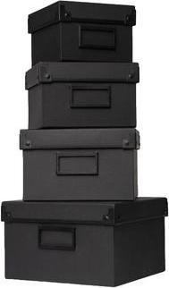 Image du produit Depot Gift Boxes Set - Black Cardboard Boxes In Various Sizes