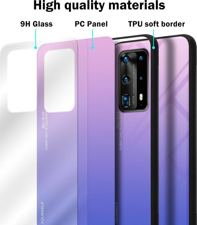 Productafbeelding Cadorabo TPU 2 kleuren glasdekking (Huawei P40 Pro+)