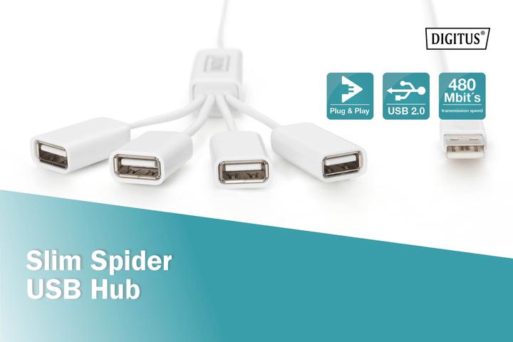 Actual product image Digitus slim spider (USB-A, 4 Ports)