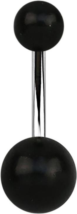 Image du produit Star Piercing Banane argentée avec deux boules en bois d'Areng (Acier chirurgical 316L, sans laiton, Organique)