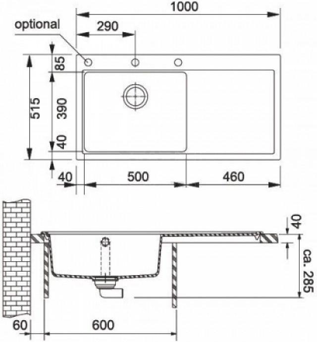 Produktbild Franke Mythos MTG 611-100 (Einbauspüle, 51.50 cm, 100 cm)
