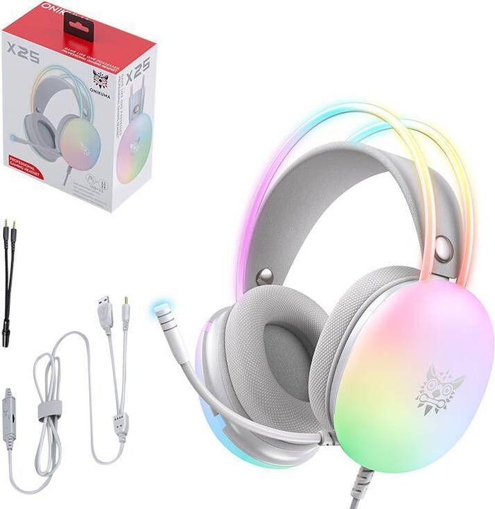 Actual product image Onikuma Gaming headphones X25 White (Cable)