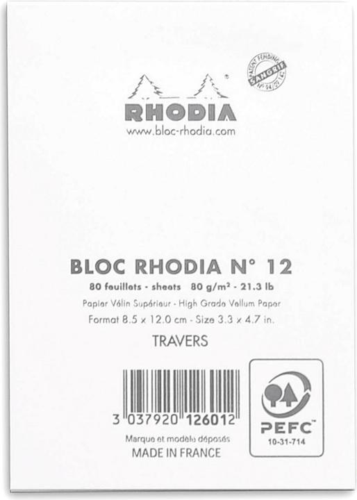 Image du produit Rhodia Blocs agrafés 80 g Basics (A1, À rayures)