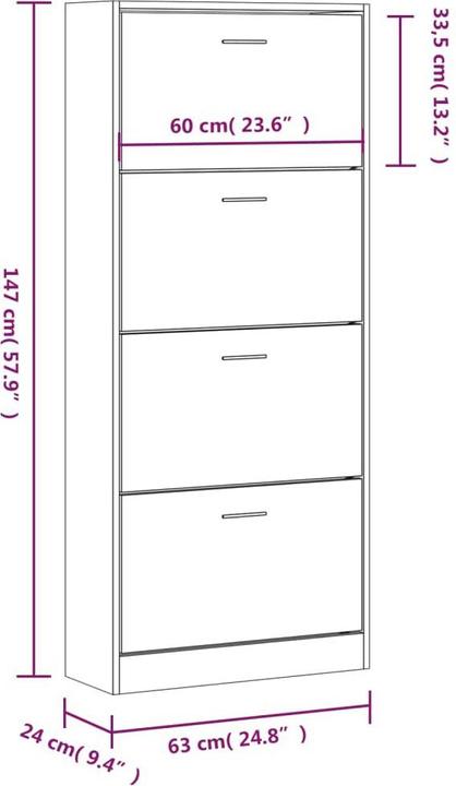Produktbild VidaXL Braelyn (63 x 24 x 147 cm)