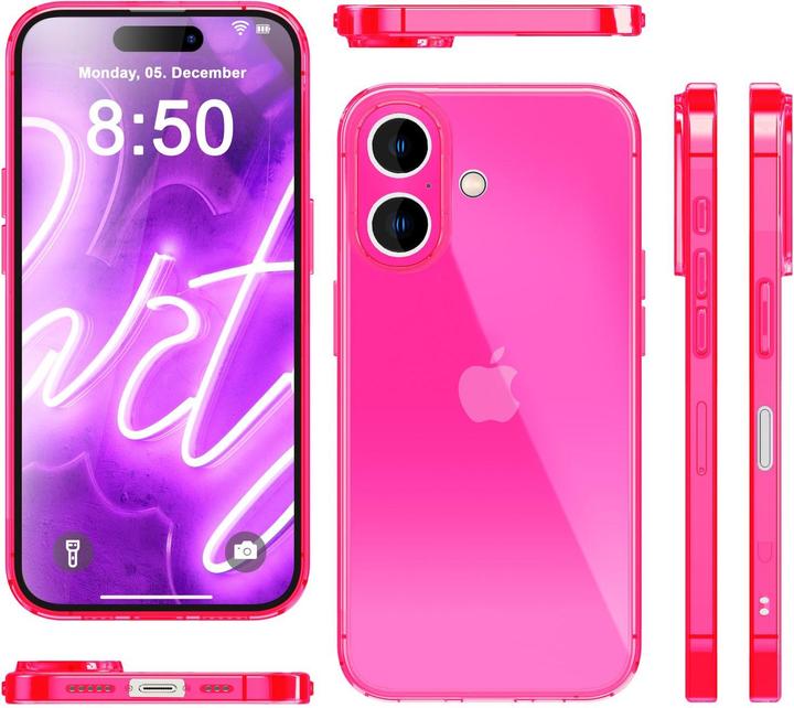 Produktbild Nalia Klar Transparente Neon Silikon Hülle (Apple iPhone 16 Plus)