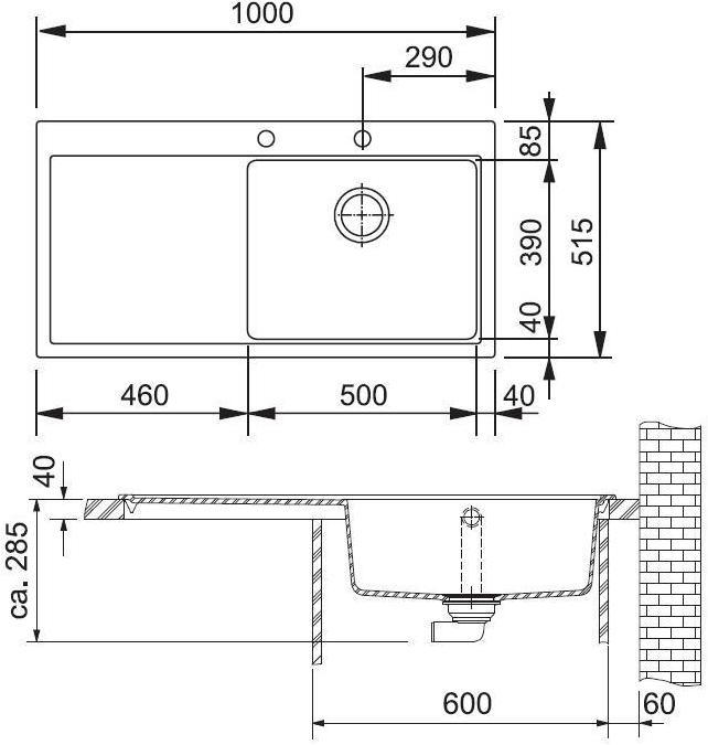 Produktbild Franke MTG 611 (Einbauspüle mit Abtropffläche, 100 cm, 51.50 cm)