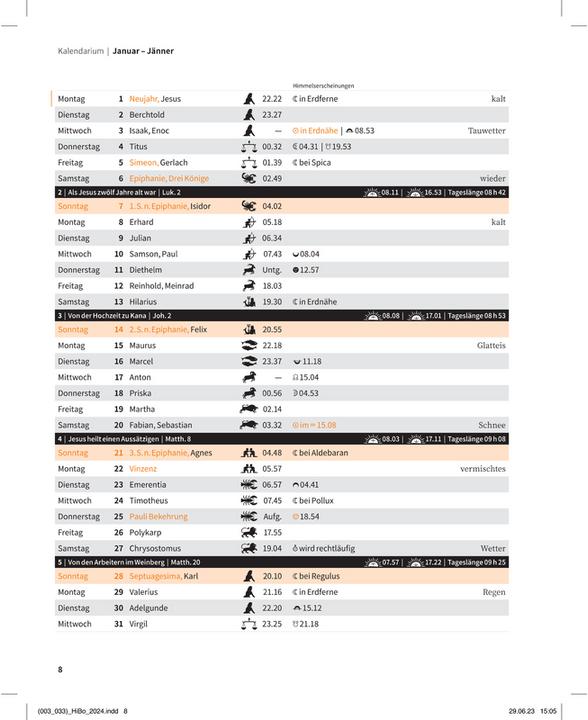 Nutritional values and ingredients Calendario Il Bot zoppo (17.5 x 27.5 cm, German)