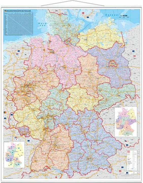 Immagine prodotto Orga Mappa Germania. Mappa da parete di grandi dimensioni con barre di metallo (Tedesco, 1997)