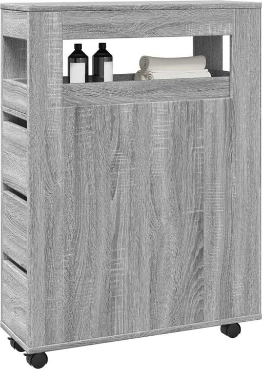 Actual product image VidaXL Narrow bathroom cabinet with castors