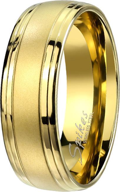 Produktbild Star Piercing Ring vergoldet gebürstet doppelt gerillt (Chirurgenstahl 316L, ohne Messing)
