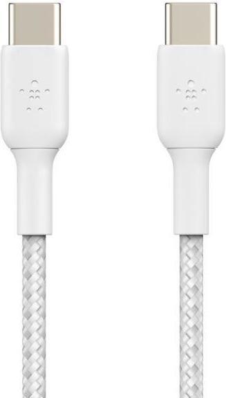 Image du produit Belkin BRAIDED USB-C TO USB-C CABLE,1M, Baltas (1 m, USB 3.0)