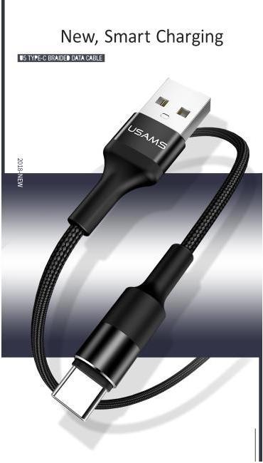Immagine prodotto Usams US-SJ221 U5 Cavo intrecciato USB a spina rotonda per dati e caricatore da 2A 1,2 m Juodas (1.20 m, USB 2.0)