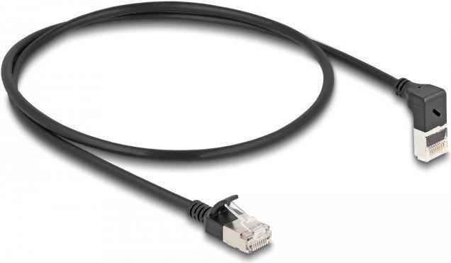 Produktbild Delock RJ45 Netzwerkkabel Cat.6A S/FTP Slim 90° unten gewink (S/FTP, CAT6a, 0.50 m)
