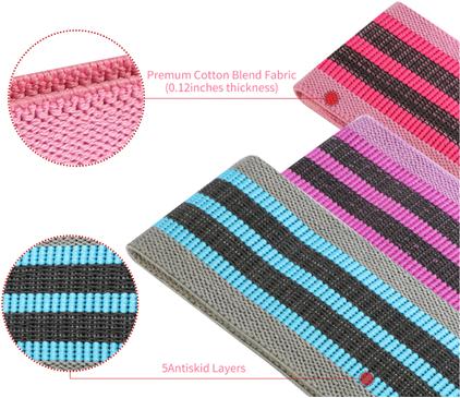 Produktbild Proiron Exercise Resistance Hip Band Set 38 x 8 cm, 3 pcs, Multicolor