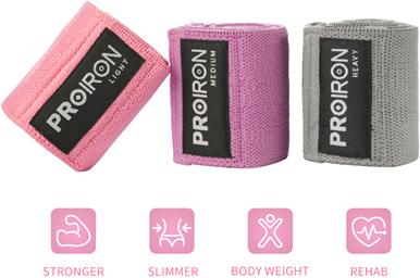 Produktbild Proiron Exercise Resistance Hip Band Set 38 x 8 cm, 3 pcs, Multicolor