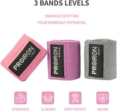 Produktbild Proiron Exercise Resistance Hip Band Set 38 x 8 cm, 3 pcs, Multicolor