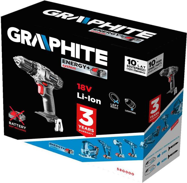 Produktbild Graphite Cordless Drill / Driver Energy + 18V (58G000) (Akkubetrieb)