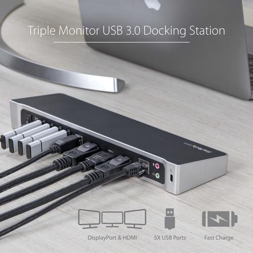 Image du produit StarTech Usb3dockh2dp (USB-B, 6 Ports)