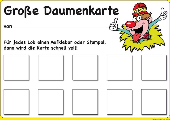 Produktbild TimeTEX TIME TEX Grosse Daumenkarte 62957 10 Feldern 25 Stück