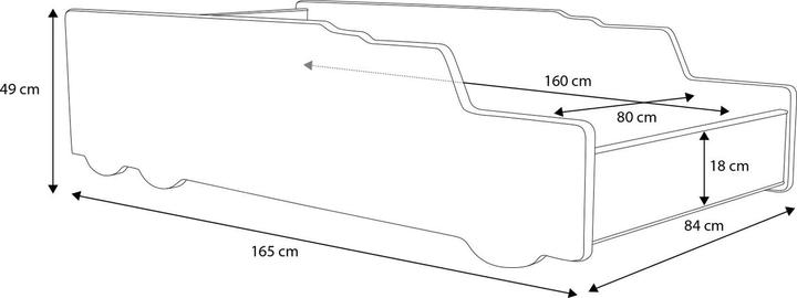 Produktbild ADRK Furniture Bett mit Matratze ROCKET 160x80 (160 x 80 cm)