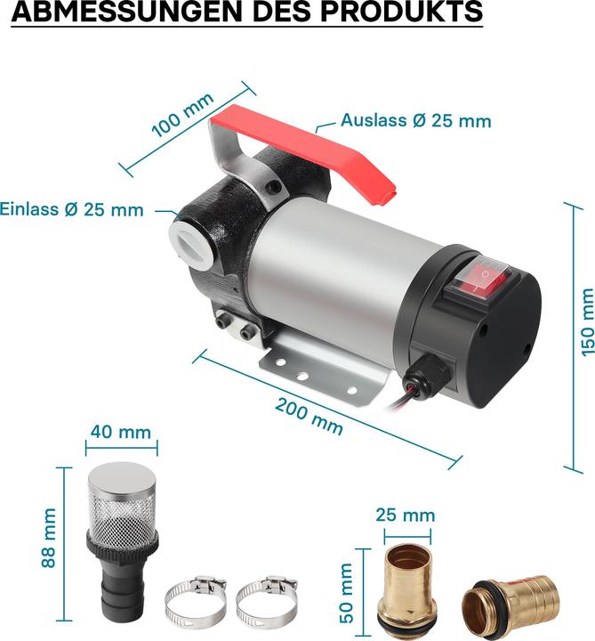 Actual product image Wiltec Self Priming Bio Fuel Oil Diesel 12V/150W 40l/min Transfer Pump H/D Portalbe