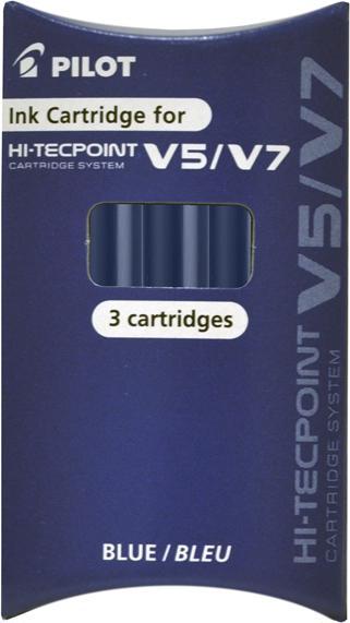 Actual product image Pilot Ink cartridges for rollerball V5/V7, blue (Refill unit, Blue)