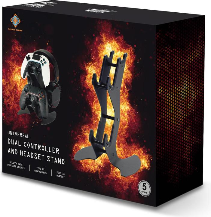 Produktbild Deltaco Gaming Dual Controller- & Headsetständer (Xbox 360, PS4 Pro, Xbox Series S, Mac, PS4, Android, iOS, PS3, Switch, PS5, Xbox One S, PC, Switch Lite, Switch OLED, Xbox Series X)