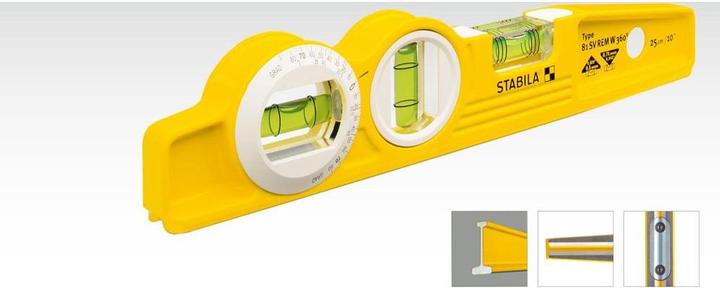 Actual product image Stabila Spirit level Type 81 SV REM W360 Torpedo (25 cm)