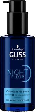Schwarzkopf Gliss Night Elixir Moisture Moisturizing No-Rinse Night Treatment For Normal And Dry Hair 100Ml (100 ml)