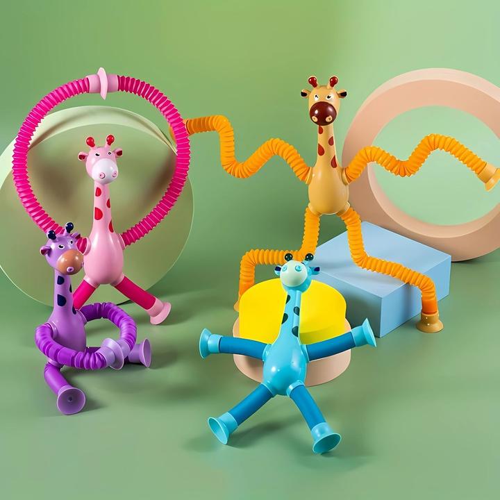Actual product image Milkii Toy giraffe with telescopic arms and legs, pink