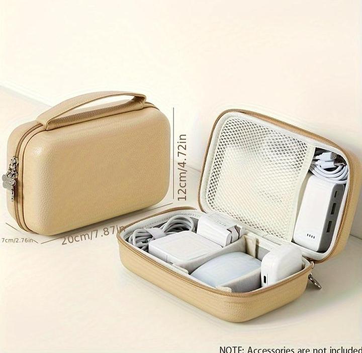 Only-Bags.Store EVA leather laptop charger adapter organiser: hard-shell case for electronic accessories and