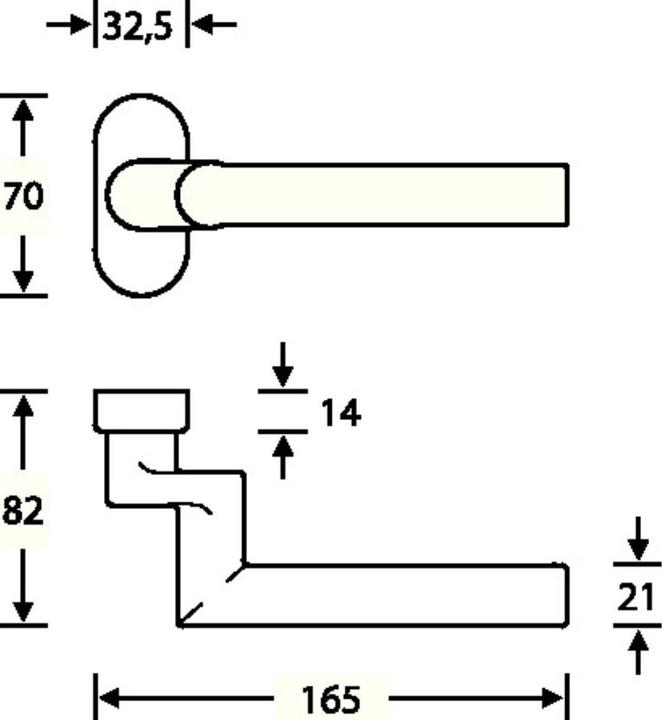 Image du produit FSB Pièce de perçage de poignée anti-feu 06 1076 Acier inoxydable 6204 Carré droit 9 mm (Poignée de porte)