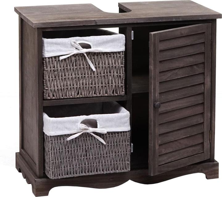Immagine prodotto Mendler Mobiletto HWC-H20, cassetto in legno 60x65x31cm - grigio shabby-marrone (65 x 31 x 60 cm)