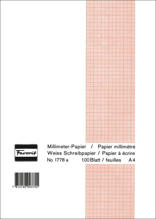 Produktbild Favorit Millimeterpapier Block weiss (21 x 29.7 cm, Kariert, Weicher Einband)