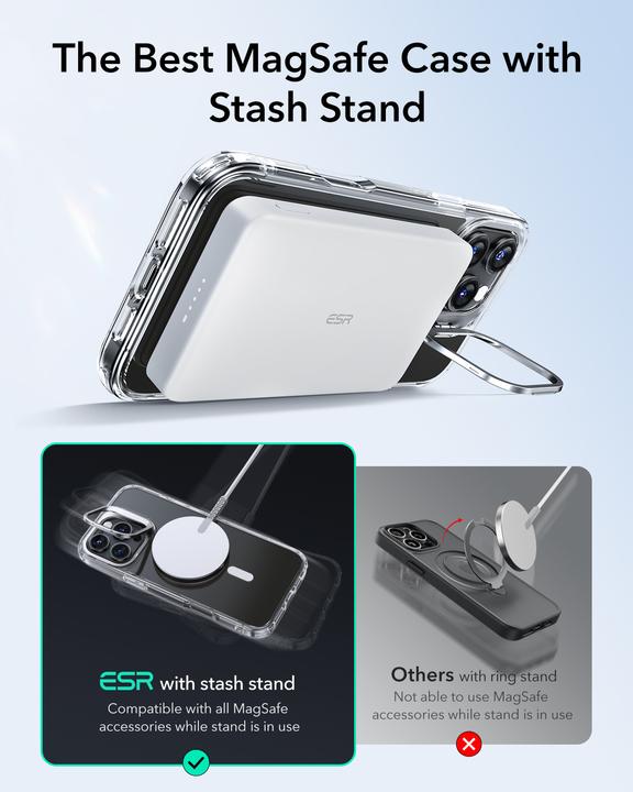 Actual product image ESR Classic Hybrid HaloLock Case with Stash Stand (Apple iPhone 16 Pro Max)