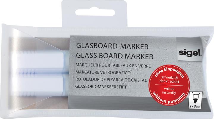 Sigel Artverum Glasplatten-Markierer ( 2-3 mm) (White, 3 mm, 2 x)