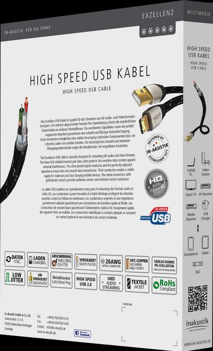Actual product image Inakustik Excellence High Speed USB Cable (1.50 m, USB 2.0)