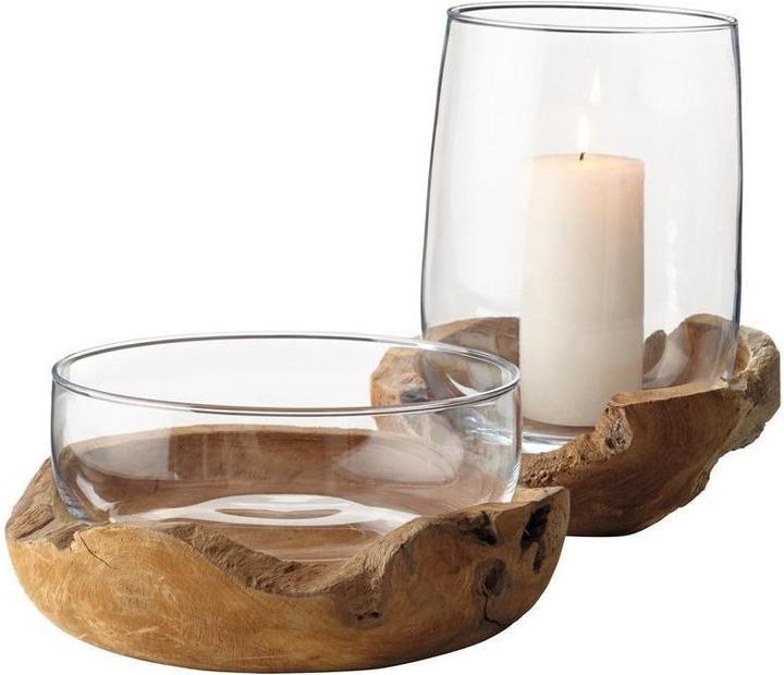 Produktbild Leonardo Windlicht Terra mit Teaksockel (2 x, 23 x 23 x 27 cm)