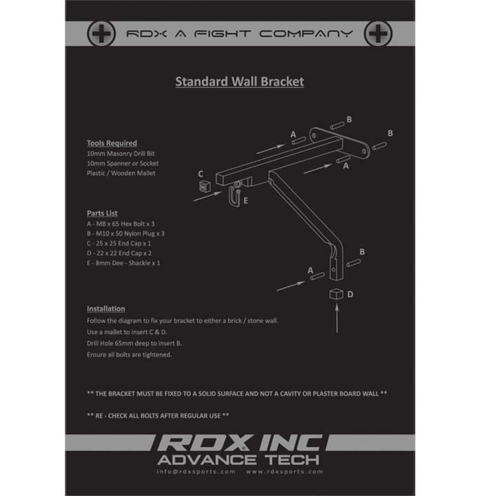 Actual product image Rdx X1 White Steel Wall Bracket