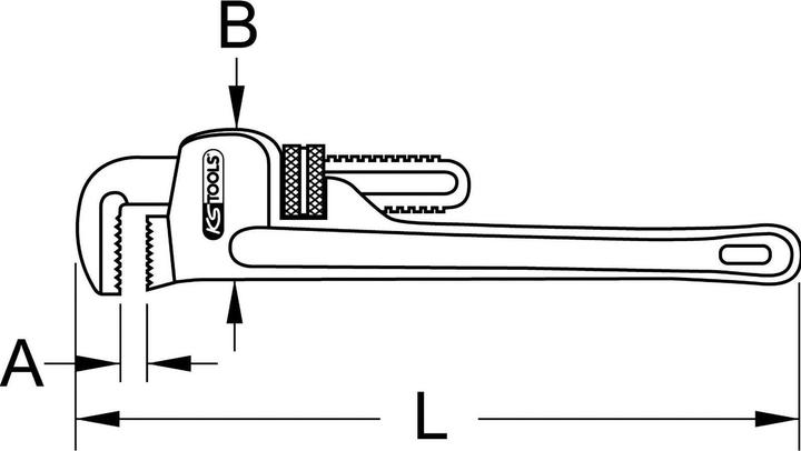 Actual product image KS Tools Steel one-hand pipe wrench (250 mm)