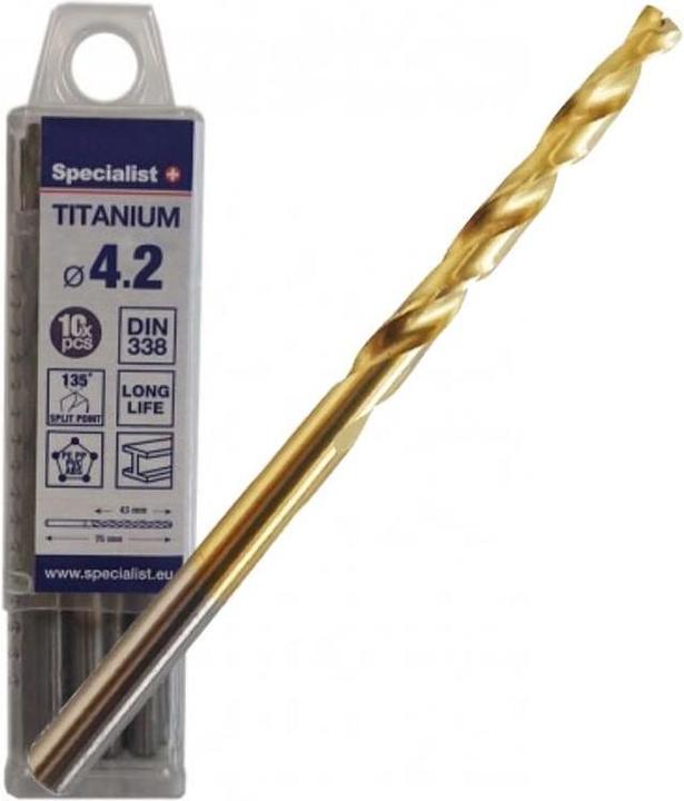 Immagine prodotto Trapano per metallo in titanio 4,2 mm 10 pezzi (4,2 mm)
