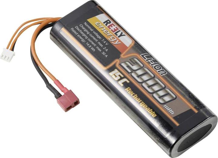 Actual product image Reely Model transmitter battery (LiIon) 7.4 V 2000 mAh Cell count: 2 15 C Hardcase T (7.40 V, 2000 mAh)