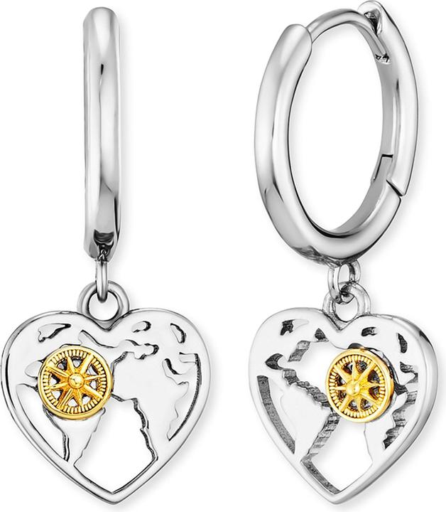 Actual product image Engelsrufer Stylové stěbrné náušnice Srdce s kompasem ERE-AHEART-BICR (925 silver)