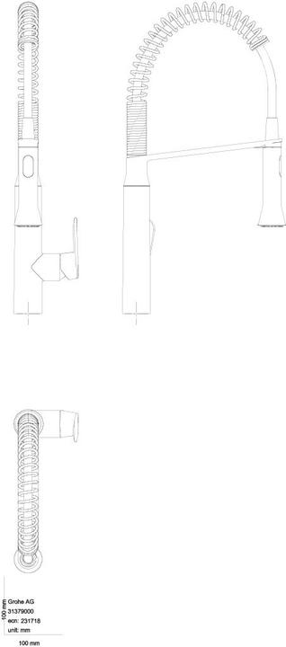 Produktbild Grohe Küchenarmatur mit flexiblen Auslauf K7 supersteel matt 31379