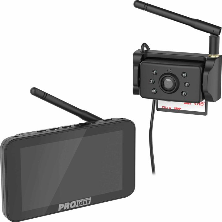Produktbild ProUser DRC5040 Funk-Rückfahrvideosystem IR-Zusatzlicht, Abstandshilfslinien Saugnapf, Kennzeichenh
