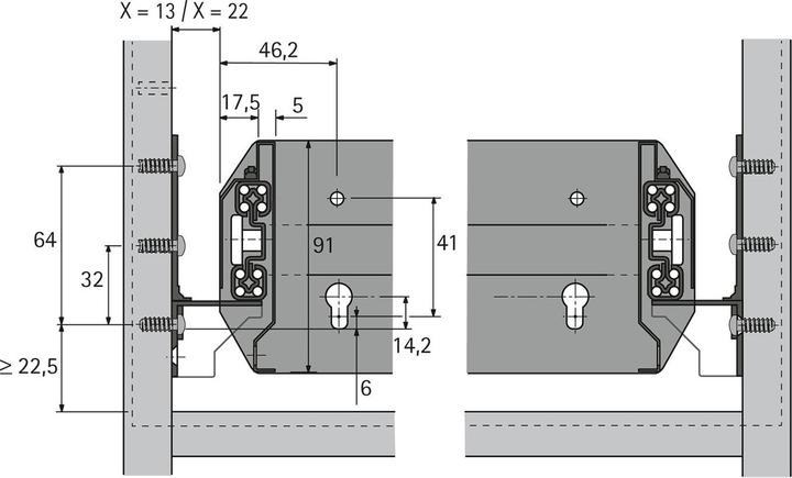 Produktbild Hettich Quadro Duplex 70 (1 Stk.)