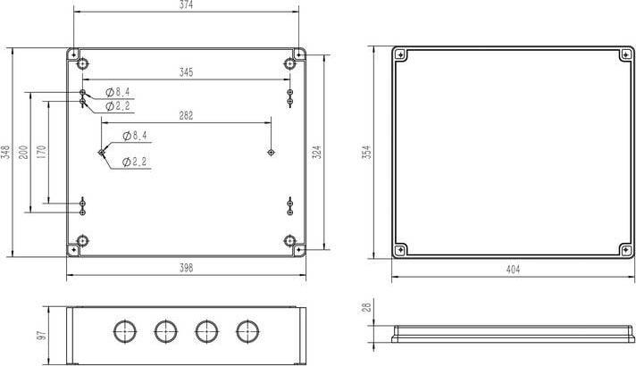 Produktbild Tru Components TC-RA 400x350x120 TC-10239076 Installations-Gehäuse ABS Kunststof (Gehäuse)