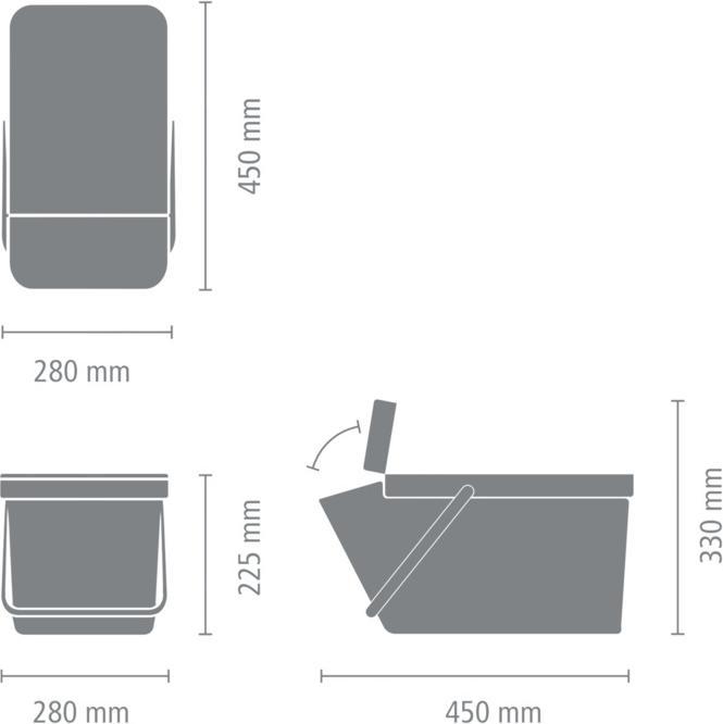 Produktbild Brabantia Recyclingbehälter Sort & Go (20 l)