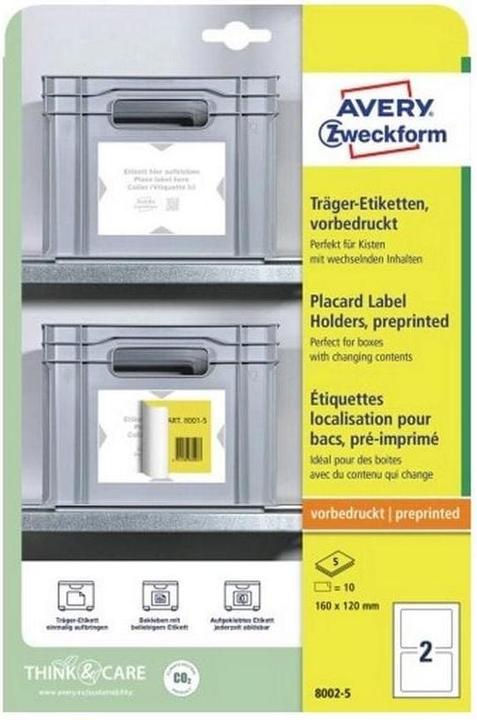 Actual product image Avery Carrier labels