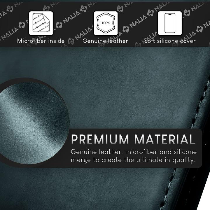 Actual product image Nalia Genuine leather flip case cover with magnetic fastener (Apple iPhone 15 Plus)